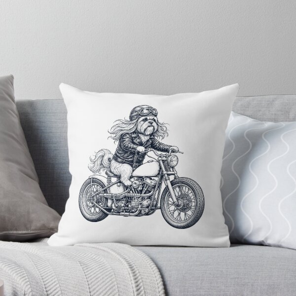 Aperçu de l'œuvre Drôle de Lhasa Apso, amoureux des motos et des chiens créée et vendue par dian-rody-crest.