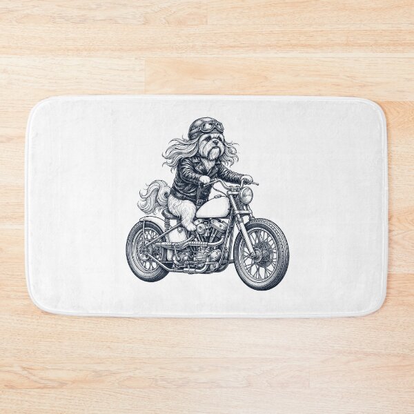Item preview, Funny Lhasa Apso Motorcycle Motorbike Dog Lover designed and sold by dian-rody-crest.