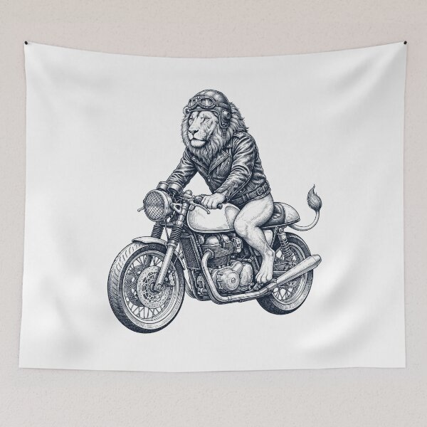 Item preview, Funny Lion Motorcycle Motorbike Animal Lover designed and sold by dian-rody-crest.