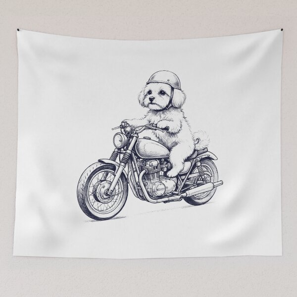 Item preview, Funny Maltese Motorcycle Motorbike Dog Lover designed and sold by dian-rody-crest.
