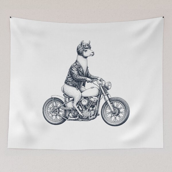Item preview, Funny Llama Motorcycle Motorbike Animal Lover designed and sold by dian-rody-crest.