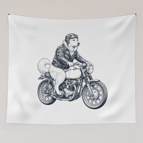 Item preview, Funny Maremma Sheepdog Motorcycle Motorbike Dog Lover designed and sold by dian-rody-crest.