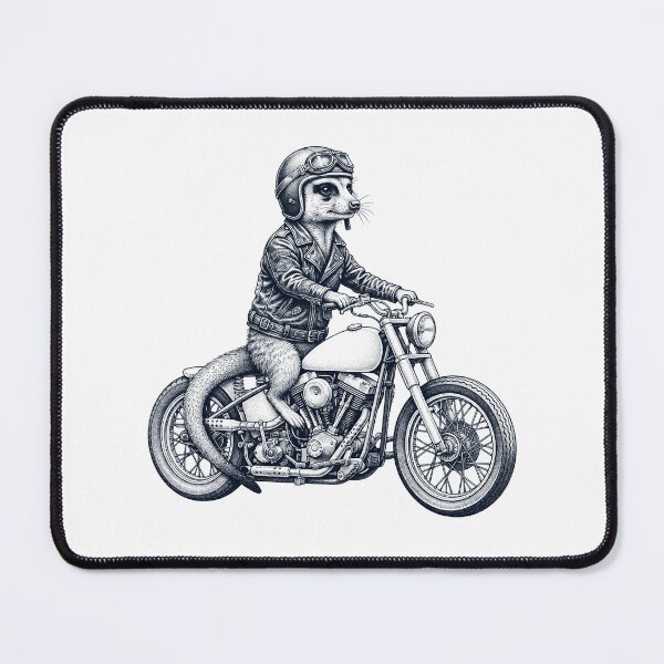 Item preview, Funny Meerkat Motorcycle Motorbike Animal Lover designed and sold by dian-rody-crest.