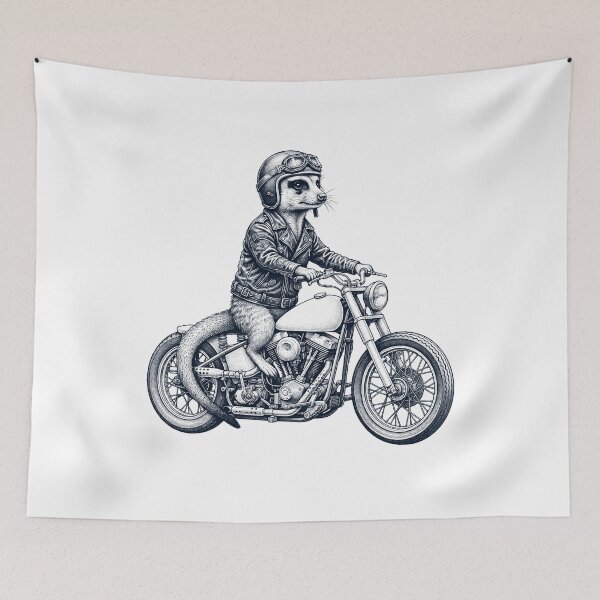 Item preview, Funny Meerkat Motorcycle Motorbike Animal Lover designed and sold by dian-rody-crest.