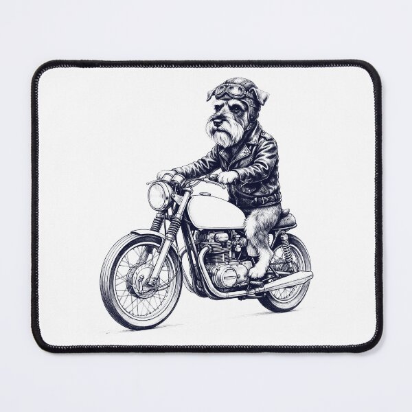 Item preview, Funny Miniature Schnauzer Motorcycle Motorbike Dog Lover designed and sold by dian-rody-crest.
