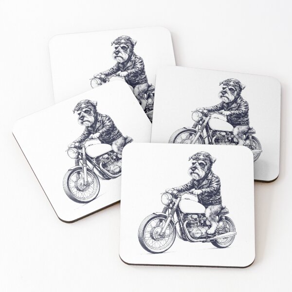 Item preview, Funny Miniature Schnauzer Motorcycle Motorbike Dog Lover designed and sold by dian-rody-crest.