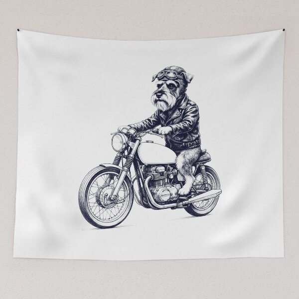 Item preview, Funny Miniature Schnauzer Motorcycle Motorbike Dog Lover designed and sold by dian-rody-crest.