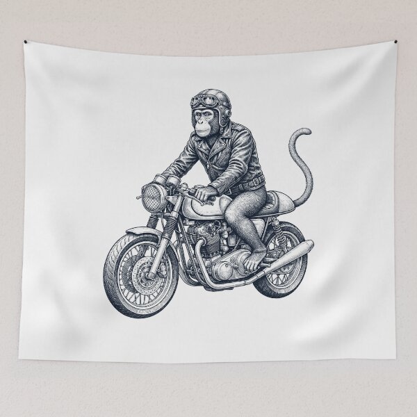 Item preview, Funny Monkey Motorcycle Motorbike Animal Lover designed and sold by dian-rody-crest.