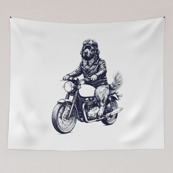 Item preview, Funny Newfoundland Motorcycle Motorbike Dog Lover designed and sold by dian-rody-crest.
