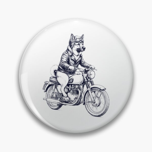Item preview, Funny Norwegian Elkhound Motorcycle Motorbike Dog Lover designed and sold by dian-rody-crest.