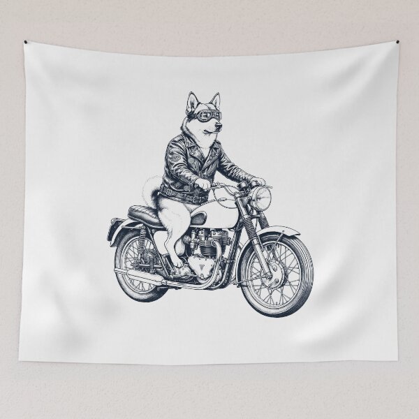 Item preview, Funny Norwegian Buhund Motorcycle Motorbike Dog Lover designed and sold by dian-rody-crest.