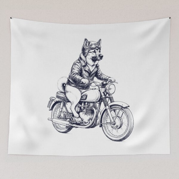 Item preview, Funny Norwegian Elkhound Motorcycle Motorbike Dog Lover designed and sold by dian-rody-crest.