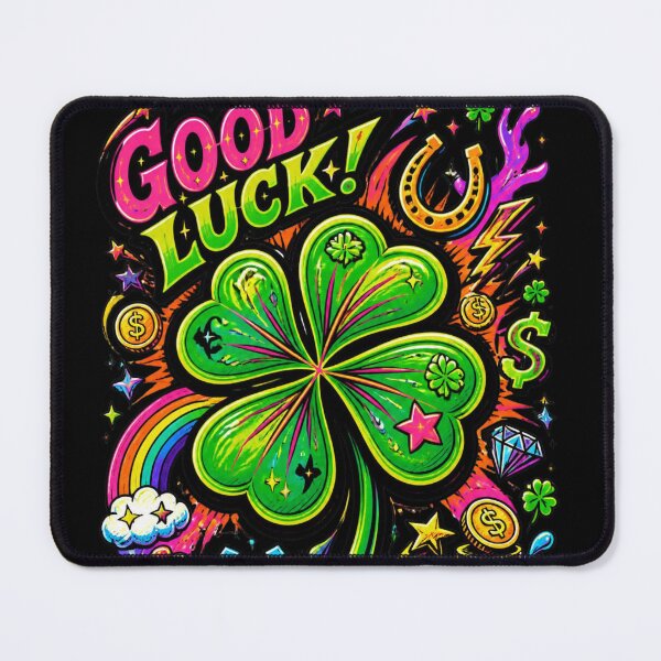 Item preview, Retro Neon Four Leaf Clover Good Luck Pop Art designed and sold by Skyrocketz.