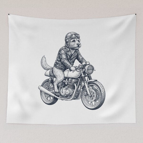 Item preview, Funny Norwich Terrier Motorcycle Motorbike Dog Lover designed and sold by dian-rody-crest.