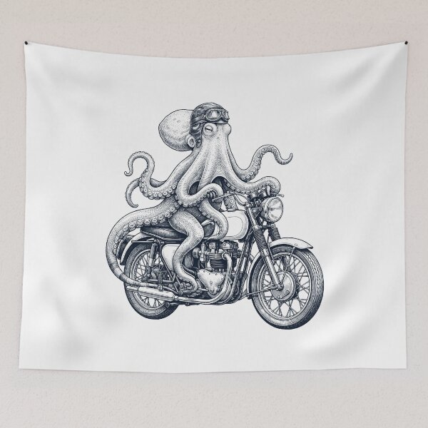 Item preview, Funny Octopus Motorcycle Motorbike Animal Lover designed and sold by dian-rody-crest.