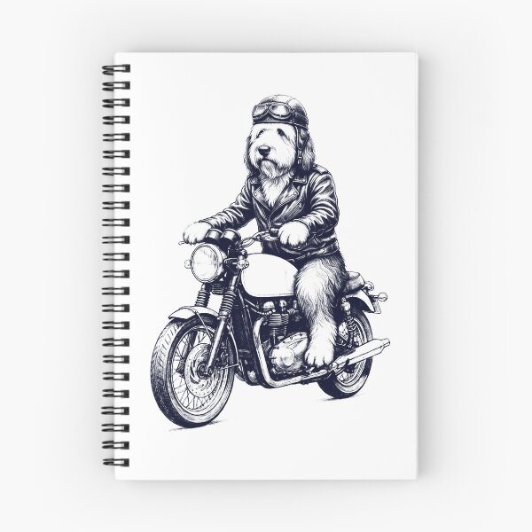 Item preview, Funny Old English Sheepdog Motorcycle Motorbike Dog Lover designed and sold by dian-rody-crest.