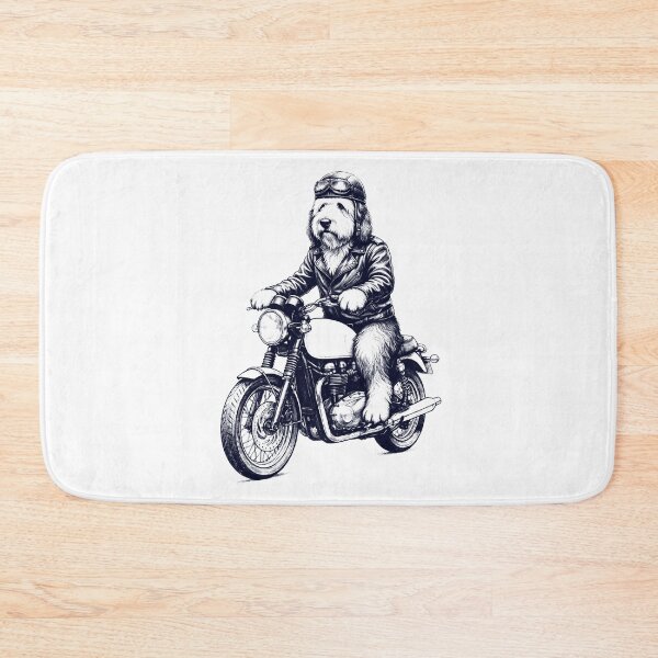 Item preview, Funny Old English Sheepdog Motorcycle Motorbike Dog Lover designed and sold by dian-rody-crest.