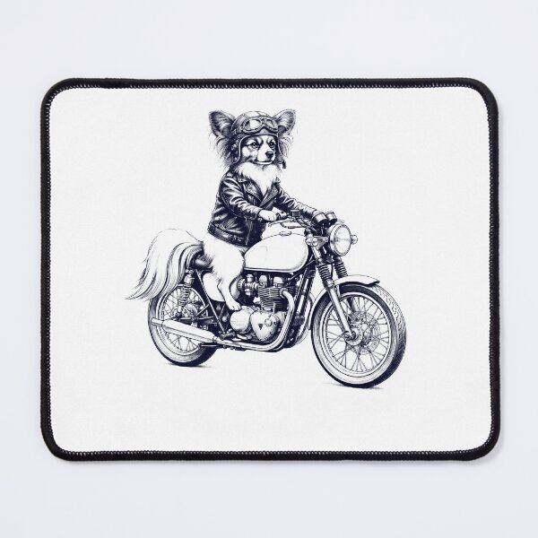 Item preview, Funny Papillon Motorcycle Motorbike Dog Lover designed and sold by dian-rody-crest.