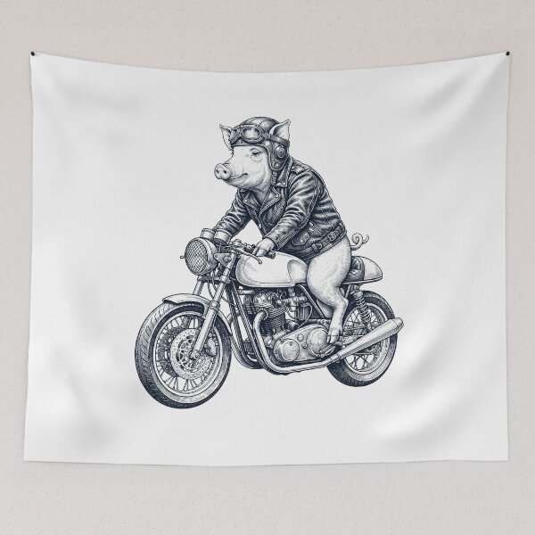 Item preview, Funny Pig Motorcycle Motorbike Animal Lover designed and sold by dian-rody-crest.