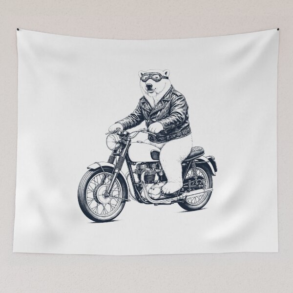 Item preview, Funny Polar Bear Motorcycle Motorbike Animal Lover designed and sold by dian-rody-crest.