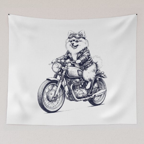 Item preview, Funny Pomeranian Motorcycle Motorbike Dog Lover designed and sold by dian-rody-crest.
