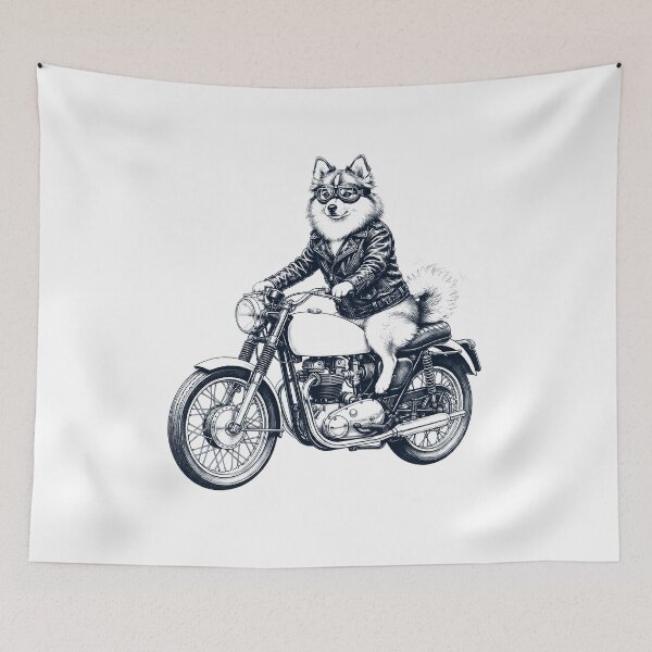 Item preview, Funny Pomsky Motorcycle Motorbike Dog Lover designed and sold by dian-rody-crest.
