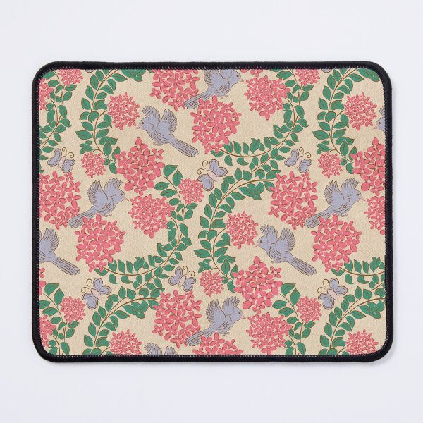 Item preview, Pink Hydrangeas flower , Floral garden , birds, butterflies, vintage hydrangea’s floral bouquet designed and sold by DColourMuse.