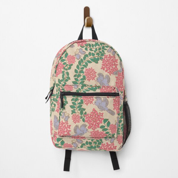 Item preview, Pink Hydrangeas flower , Floral garden , birds, butterflies, vintage hydrangea’s floral bouquet designed and sold by DColourMuse.