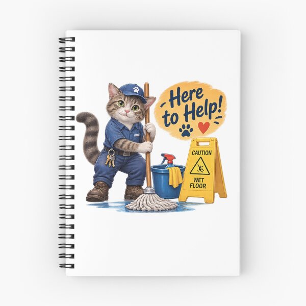 Item preview, Custodian Cat Here to Help 1A designed and sold by CrumbBumStudio.