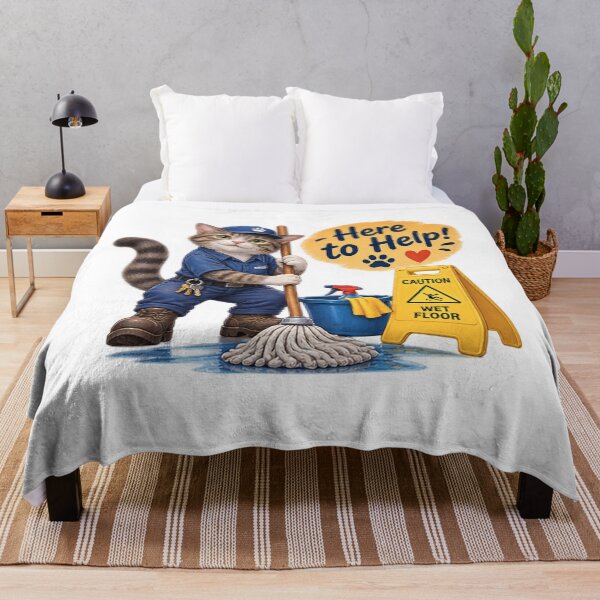 Item preview, Custodian Cat Here to Help 1A designed and sold by CrumbBumStudio.