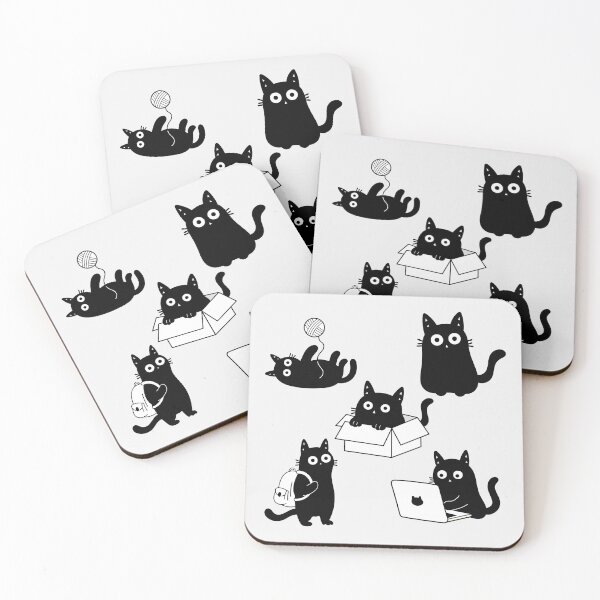 Item preview, 5 Cute Black Cats Collection – Adorable Kittens for Cat Lovers designed and sold by DibujandoPorfa.