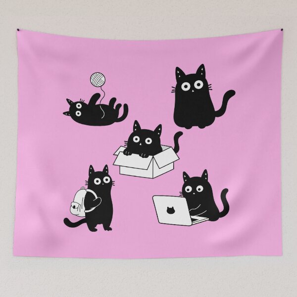 Item preview, 5 Cute Black Cats Collection – Adorable Kittens for Cat Lovers designed and sold by DibujandoPorfa.