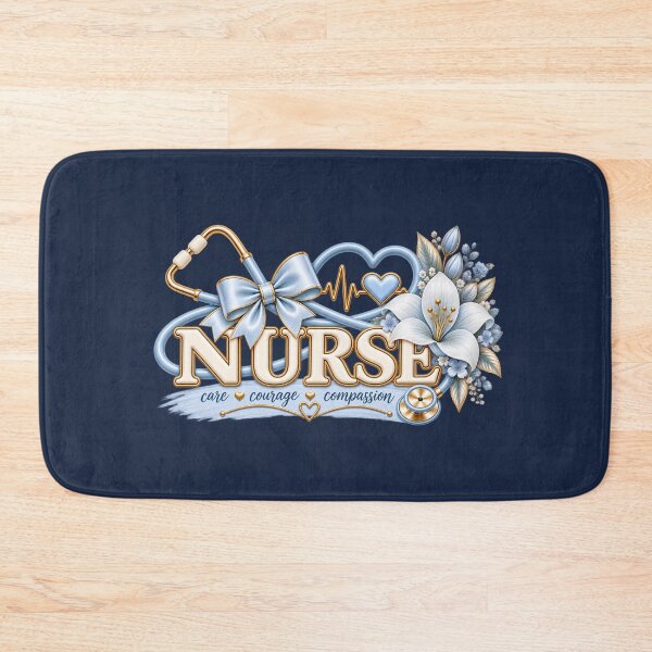 Item preview, Elegant Blue Nurse – Floral Stethoscope Design designed and sold by HO•Designs.
