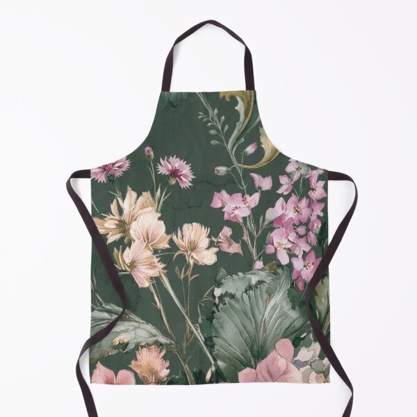 Item preview, Mauve Pink & Olive Green Watercolor Floral Pattern – Dark Botanical Art designed and sold by FawnFeatherCo.