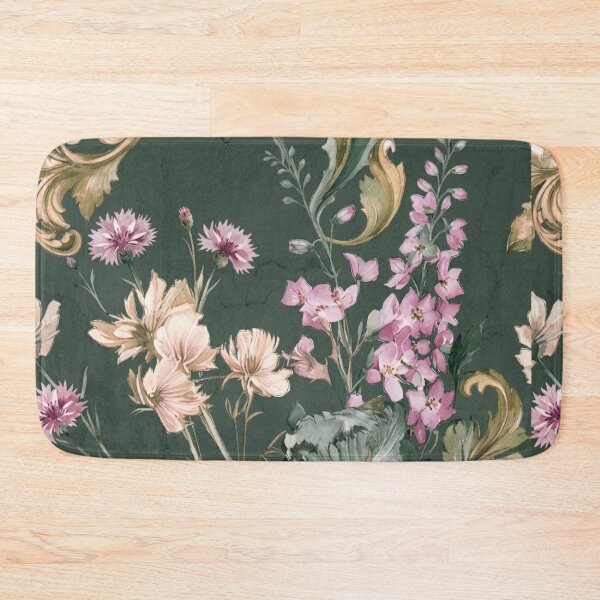 Item preview, Mauve Pink & Olive Green Watercolor Floral Pattern – Dark Botanical Art designed and sold by FawnFeatherCo.