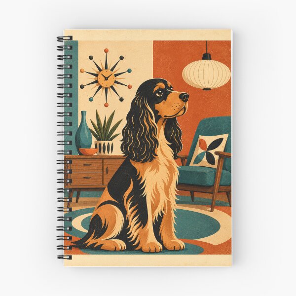 Item preview, Mid Century Modern English Cocker Spaniel – Retro Vintage Dog Art designed and sold by Retroteez.