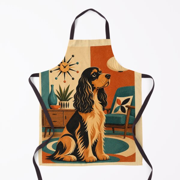 Item preview, Mid Century Modern English Cocker Spaniel – Retro Vintage Dog Art designed and sold by Retroteez.