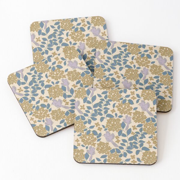 Item preview, Hydrangeas golden flower , Floral garden , birds, butterflies, vintage hydrangea’s floral bouquet  designed and sold by DColourMuse.