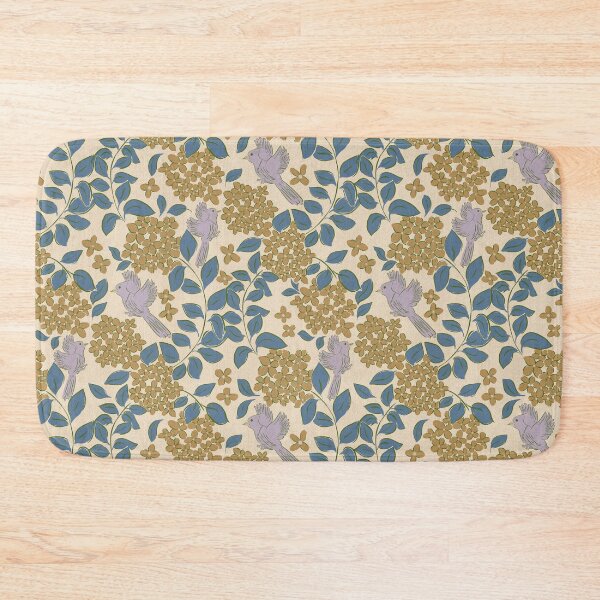 Item preview, Hydrangeas golden flower , Floral garden , birds, butterflies, vintage hydrangea’s floral bouquet  designed and sold by DColourMuse.