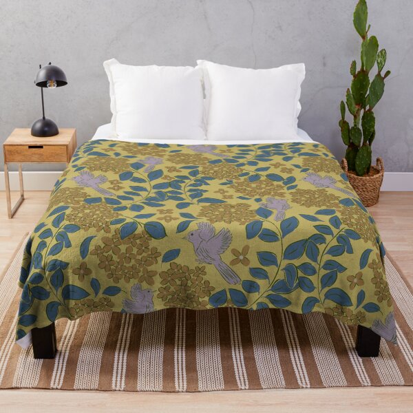 Item preview, Hydrangeas golden flower , Floral garden , birds, butterflies, vintage hydrangea’s floral bouquet designed and sold by DColourMuse.
