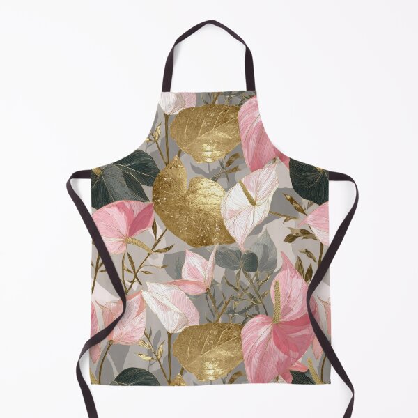 Item preview, Elegant Pink Anthurium and Gold Tropical Floral Pattern designed and sold by ImPlyDesign.