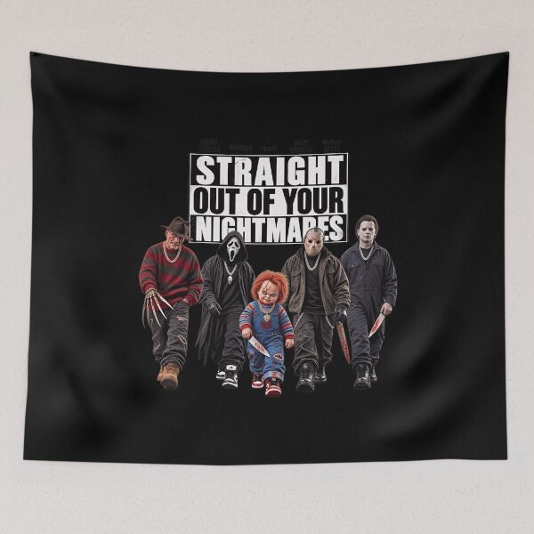 Item preview, Straight Outta Nightmares Horror Icons Tee designed and sold by BrianSant23775.