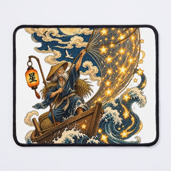 Item preview, The Star Fisherman – Japanese Ukiyo-e Fisherman Catching Stars designed and sold by Substance_life.