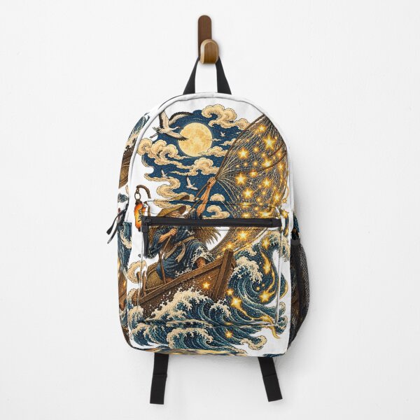 Item preview, El pescador de estrellas – Pescador japonés Ukiyo-e atrapando estrellas designed and sold by Substance_life.