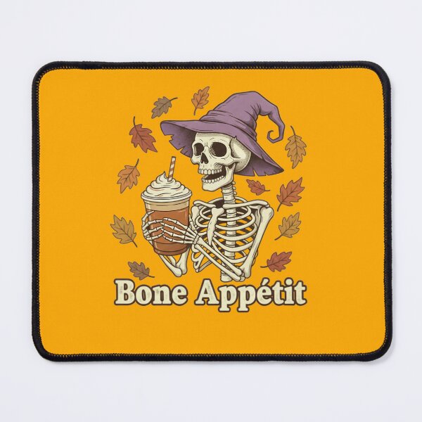 Item preview, Bone Appétit Skeleton Witch Pumpkin Spice Coffee Fall Halloween designed and sold by GiftedExplorer.