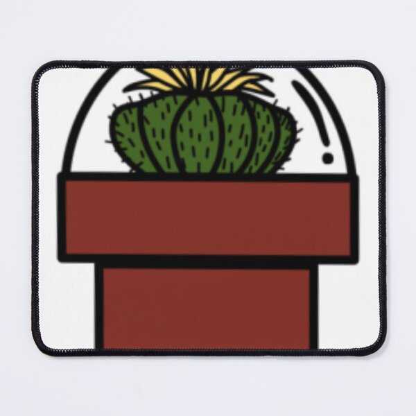 Aperçu de l'œuvre Cactus en pot, dessin à la main, cactus-tonneau fleuri créée et vendue par Tanapan2529.