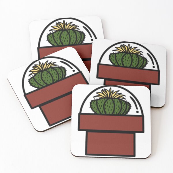 Item preview, Cactus in Pot Hand Drawn  Blooming Barrel Cactus designed and sold by Tanapan2529.