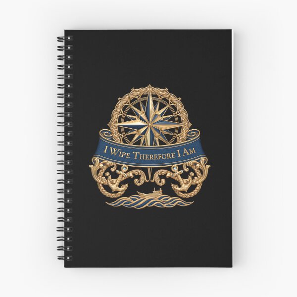 Item preview, I Wipe Therefore I Am - Nautical Compass Emblem Ornate Maritime Design designed and sold by Rocky Mountain Artistry.
