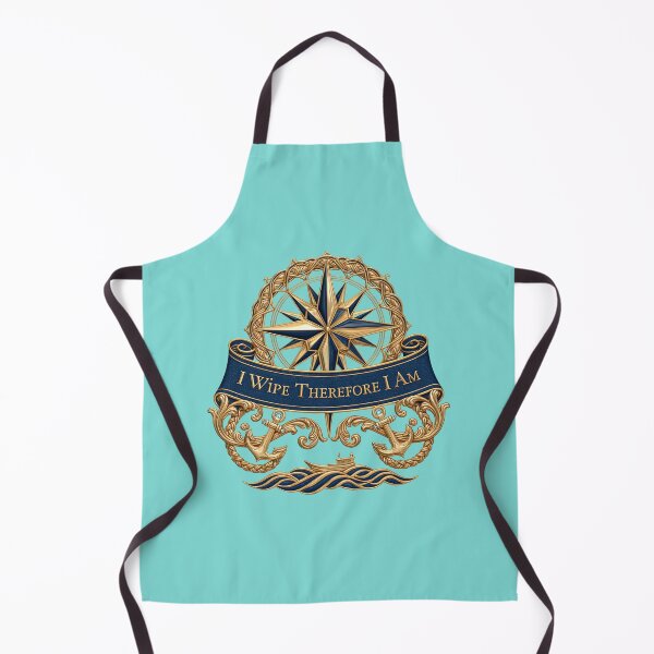 Item preview, I Wipe Therefore I Am - Nautical Compass Emblem Ornate Maritime Design designed and sold by Rocky Mountain Artistry.