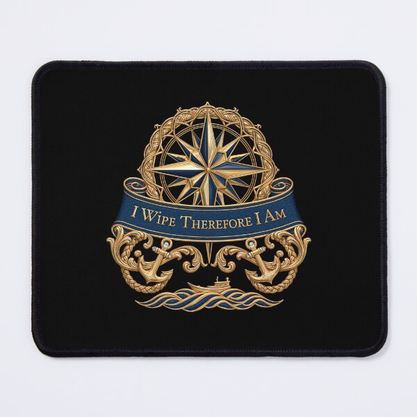 Item preview, I Wipe Therefore I Am - Nautical Compass Emblem Ornate Maritime Design designed and sold by Rocky Mountain Artistry.